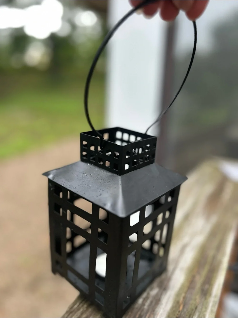 Black Metal Lantern Candle Holder - Unbranded new in box